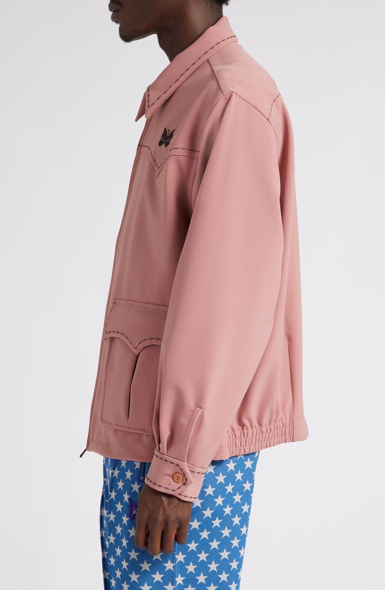 Needles Butterfly Embroidered Topstitched Western Sport Jacket, Alternate, color, 