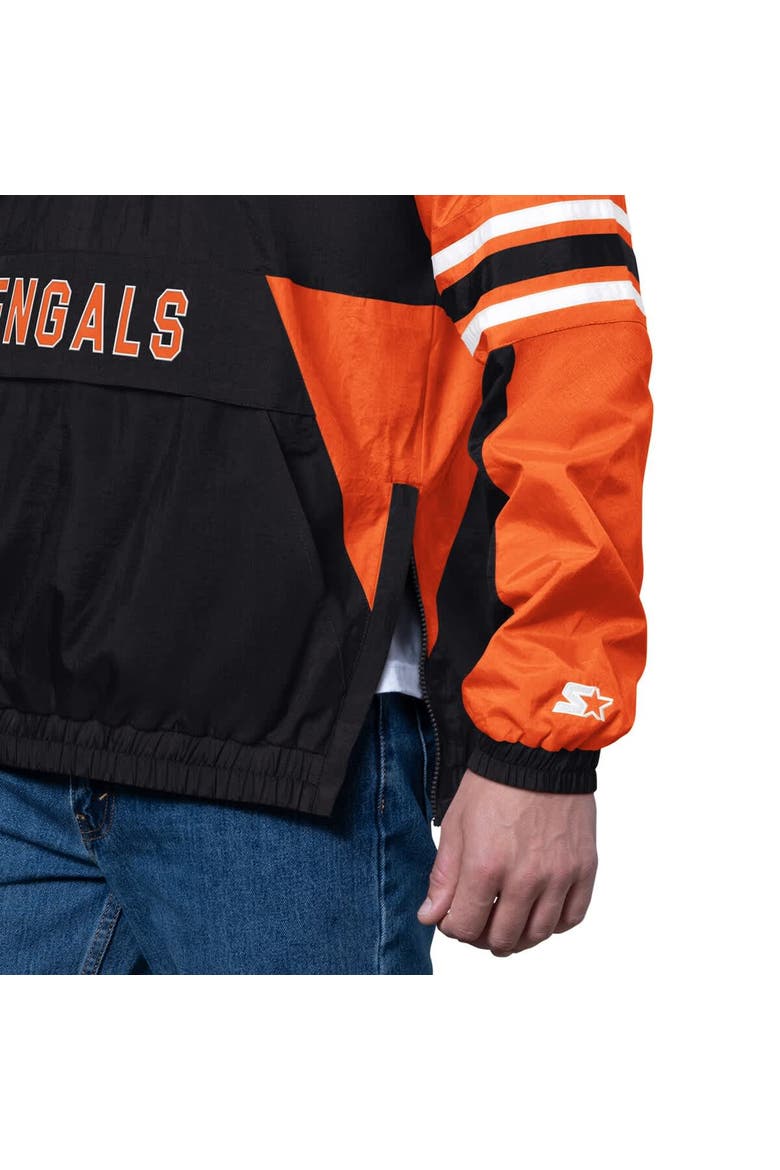 Men's Starter Black Cincinnati Bengals Prospect Half-Zip Pullover, Alternate, color, Black