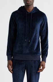Daniel Buchler Angled Stripe Velour Pajama Hoodie
