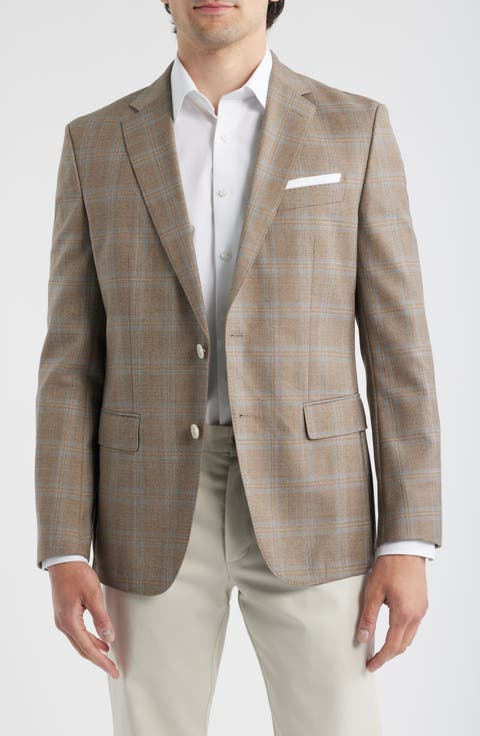 Hutson Slim Fit Brown Plaid Wool Sport Coat