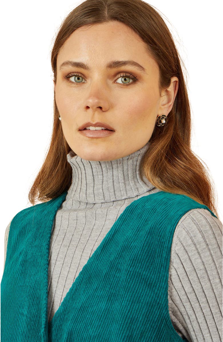 Yumi Cord Tunic Dress With Pockets, Alternate, color, Teal