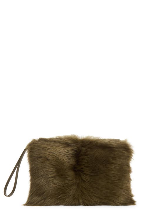 Genuine Shearling Zip Pouch