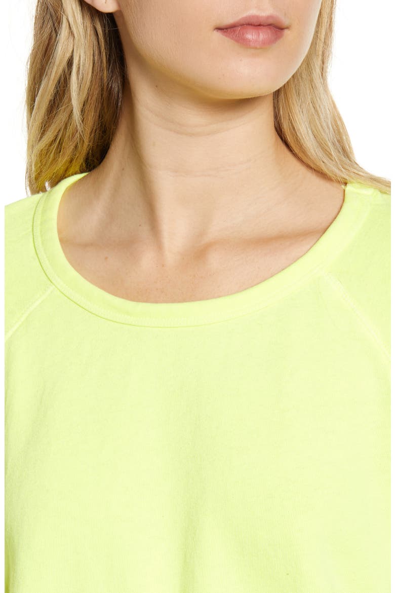 Raw Edge Sweatshirt, Alternate, color, NEON YELLOW