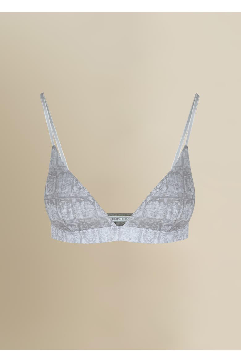 Tarot Stretchy Flattering Satin-Trim Mesh Bralette, Main, color, White