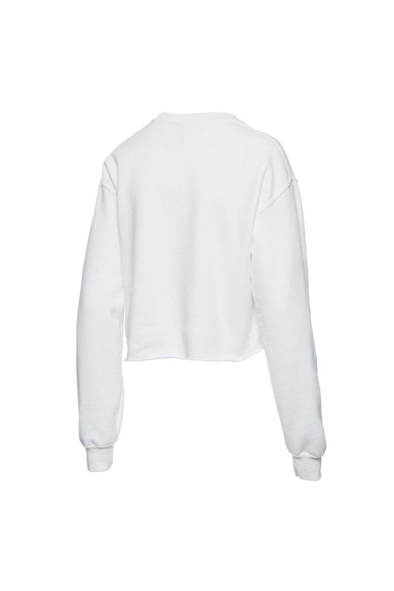 Women's Junk Food White NBA x MTV I Want My Cropped Fleece Pullover Sweatshirt, Alternate, color, White