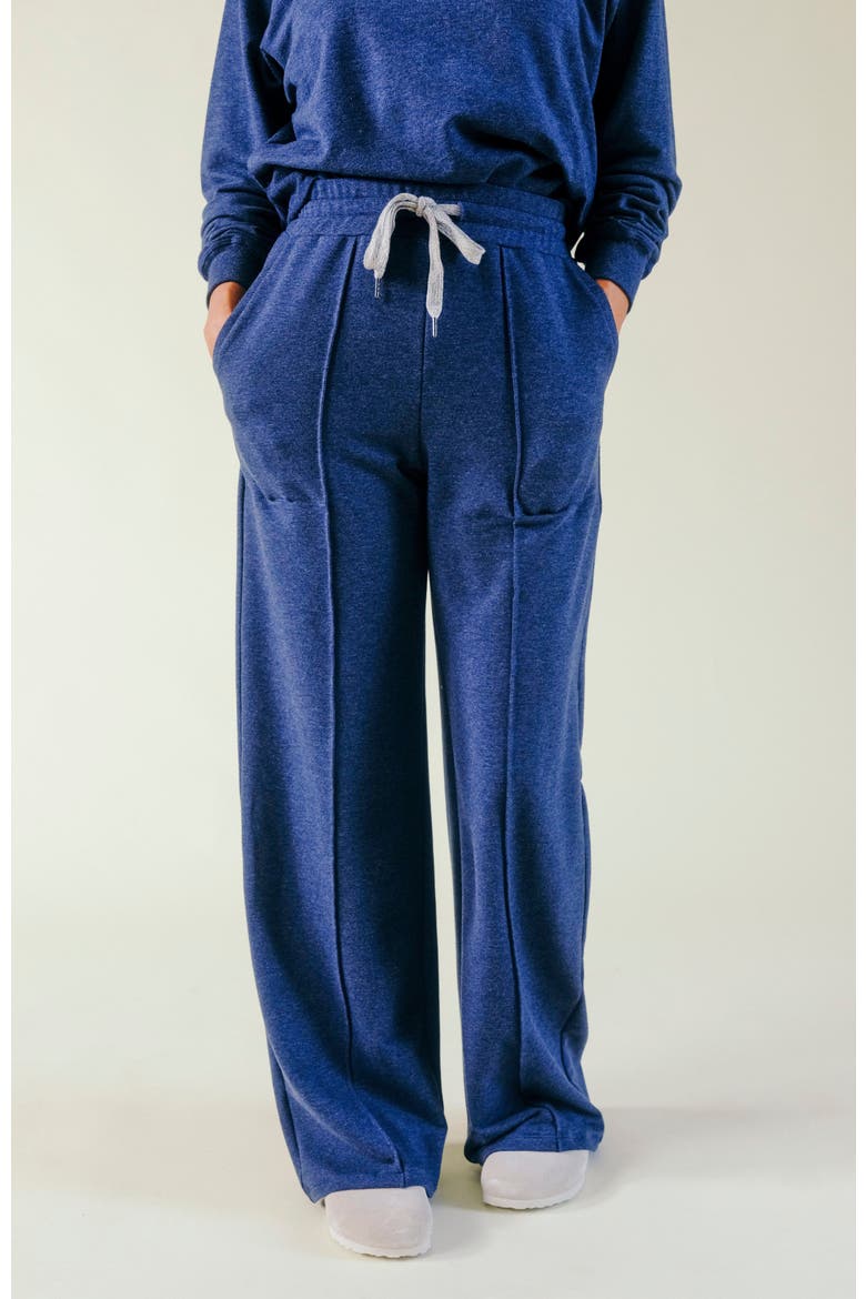 PLUS Betty Organic Cotton + Tencel Wide Leg Pant, Alternate, color, Heather Lake