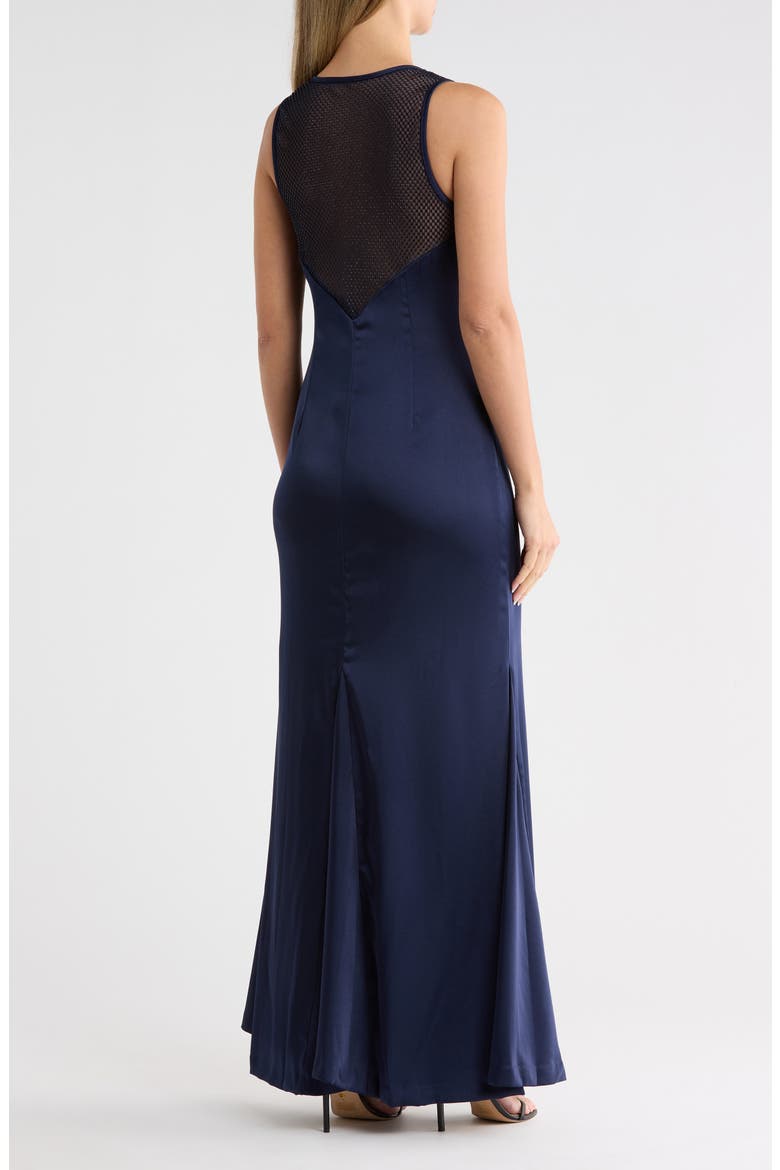 Rhinestone Mesh Sleeveless Gown, Alternate, color, SPRING NAV