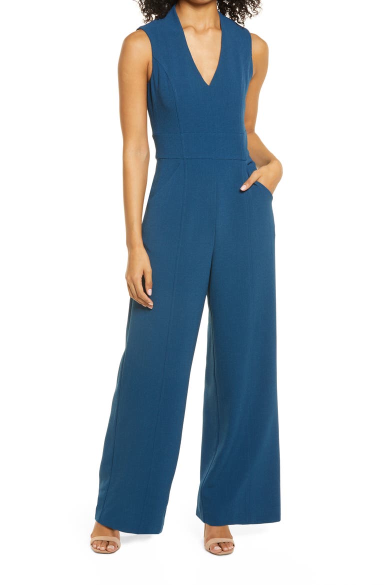 Sleeveless Jumpsuit, Main, color, PEACOCK
