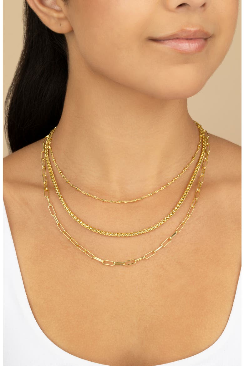 Parisa Layered Chain Necklace, Alternate, color, GOLD