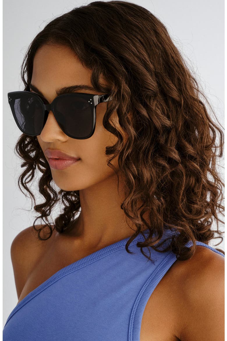 Elementa 62mm Oversize Round Sunglasses, Alternate, color, BLACK / SMOKE MONO