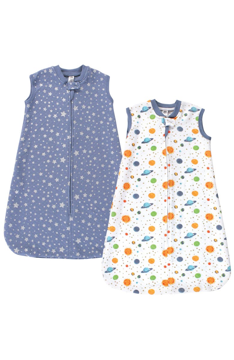 Hudson Baby Premium Quilted Sleeveless Sleeping Bag and Wearable Blanket, Main, color, Space 2-Pack