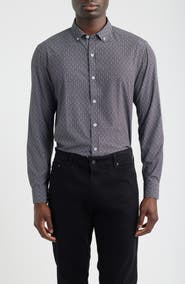 Johnston & Murphy XC+™ Football Print Performance Button-Down Shirt