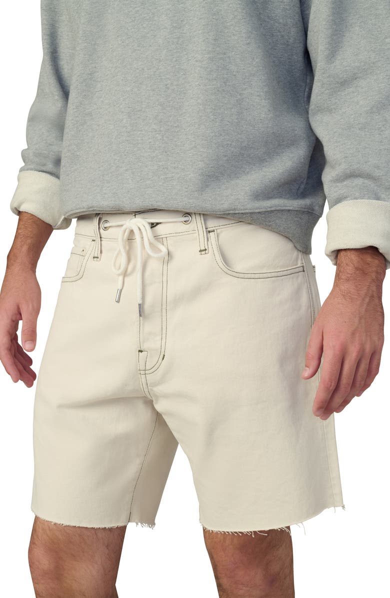 Joe's Raw Hem Drawstring Waist Denim Shorts, Alternate, color, Ecru