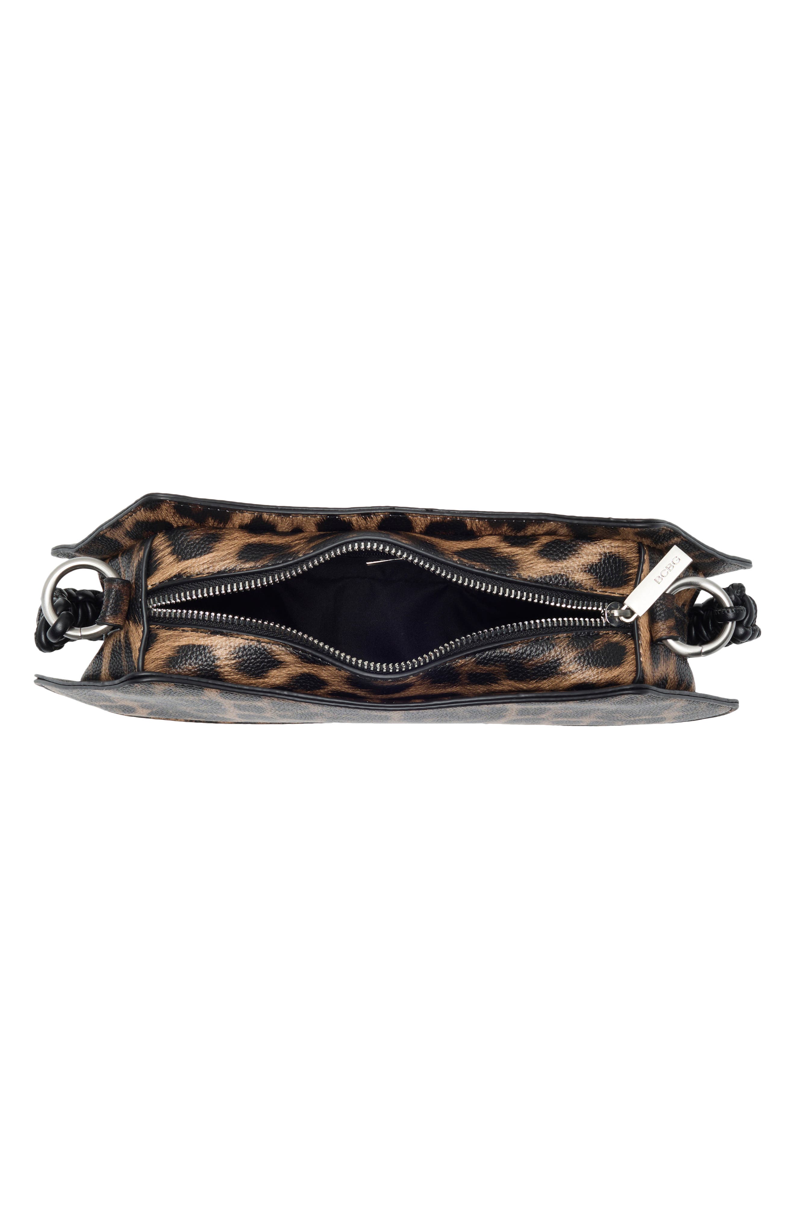 Leopard Faux Leather Curved Baguette Bag, Alternate, color, LEOPARD