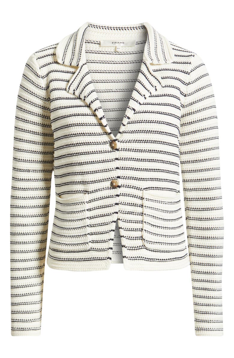 FRAME The Crochet Cotton Blazer, Main, color, Cream Multi