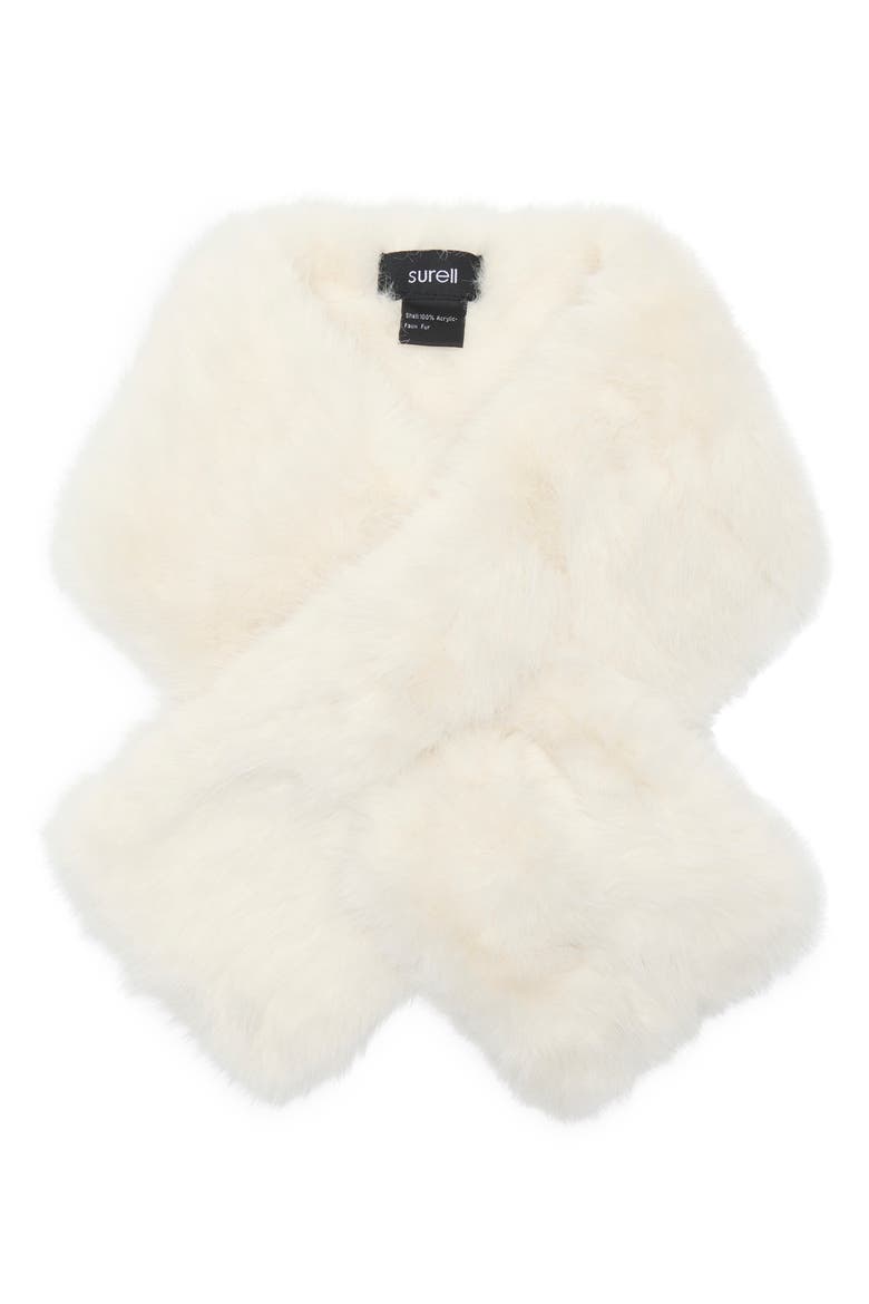 Faux Fur Eyelash Scarf, Main, color, IVORY