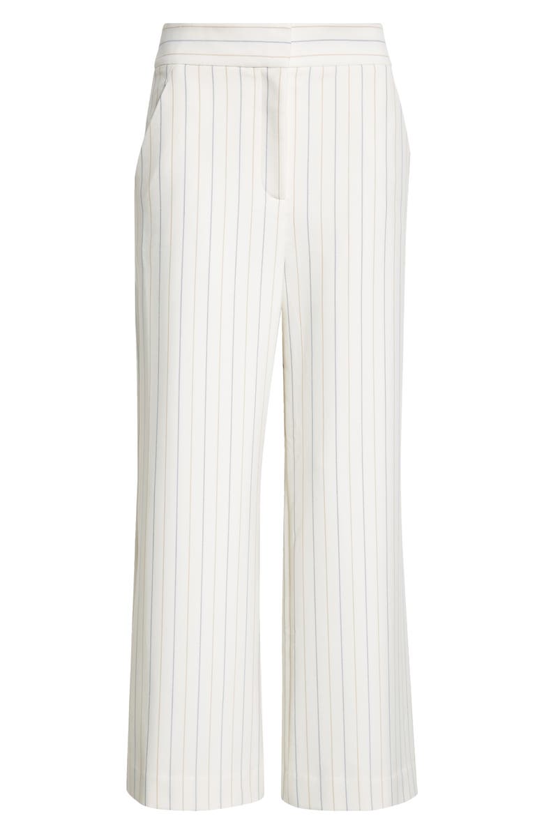 Veronica Beard Brixton Stripe Crop Wide Leg Pants, Alternate, color, Dove Multi