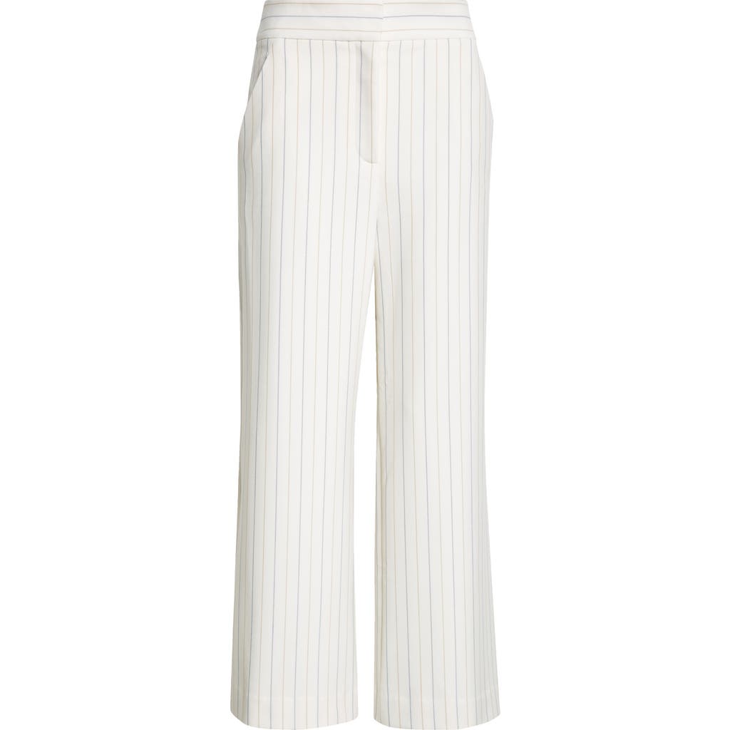 Veronica Beard Brixton Pinstripe Wide-leg Pants In Dove Multi