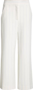Veronica Beard Brixton Stripe Crop Wide Leg Pants