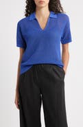 Eileen Fisher Classic Organic Cotton & Silk Polo Sweater