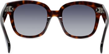 サングラス Celine Motatura Tartarugata Lenti Scure E Logo Laterale Sull CELINE 54mm Square Sunglasses | Nordstrom