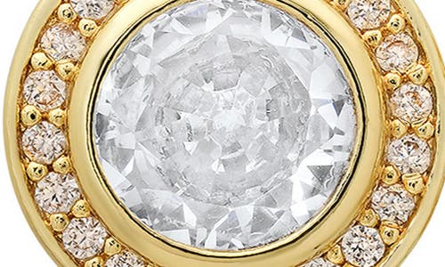 Hmy Jewelry Simulated Diamond Pavé Earrings In Gold