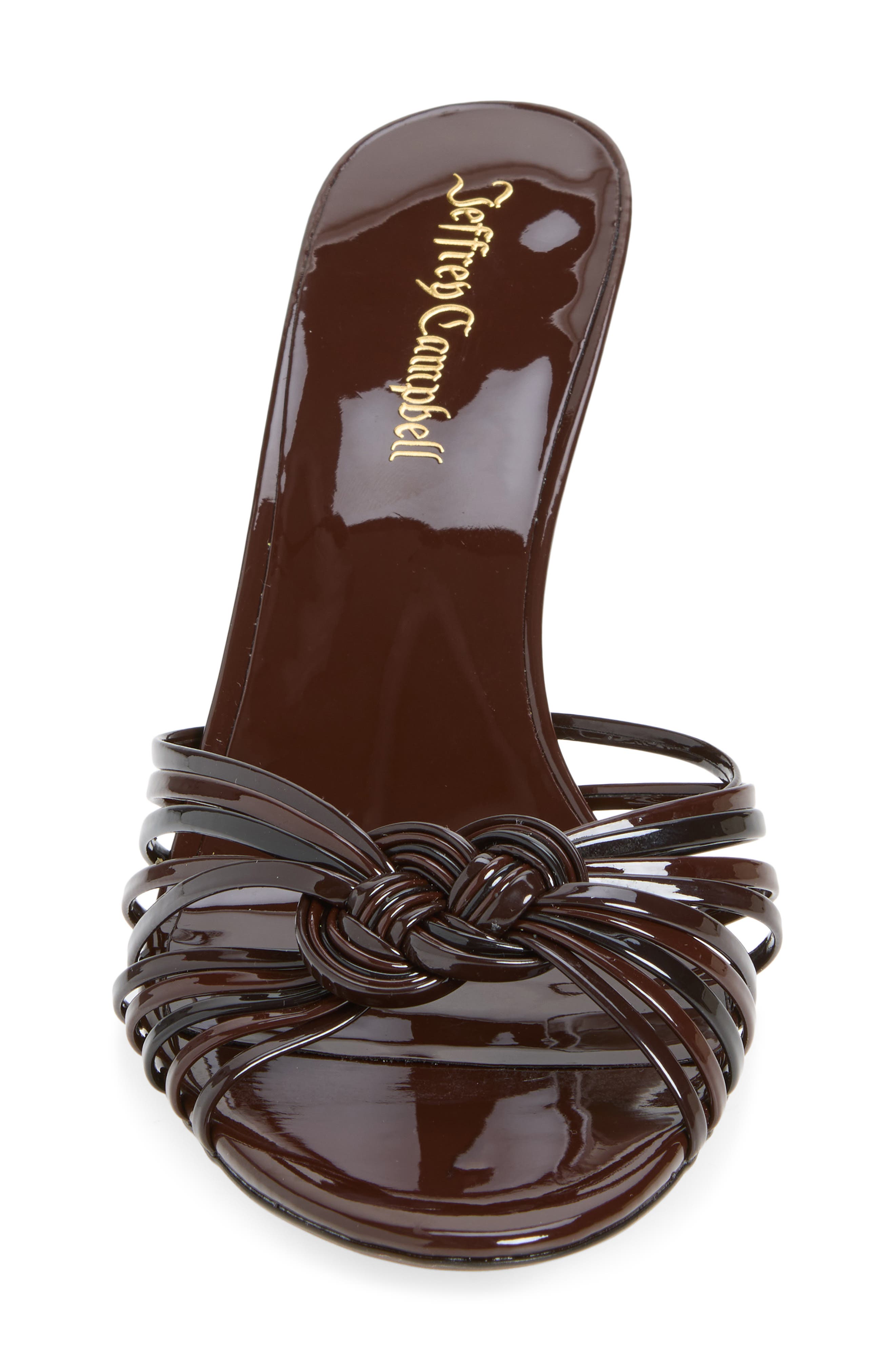 Jeffrey Campbell Constella Slide Sandal, Alternate, color, Brown Patent Combo