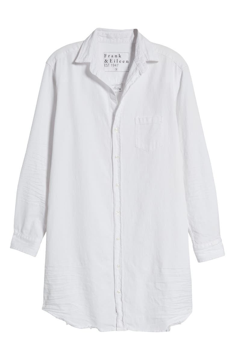 Frank & Eileen Mary Classic Long Sleeve Shirtdress, Alternate, color, White Tattered Wash Denim