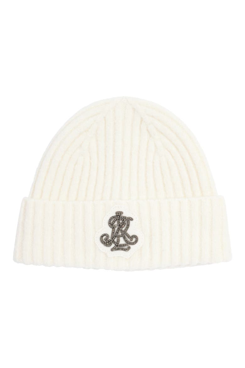 Crystal Logo Beanie, Main, color, CREAM