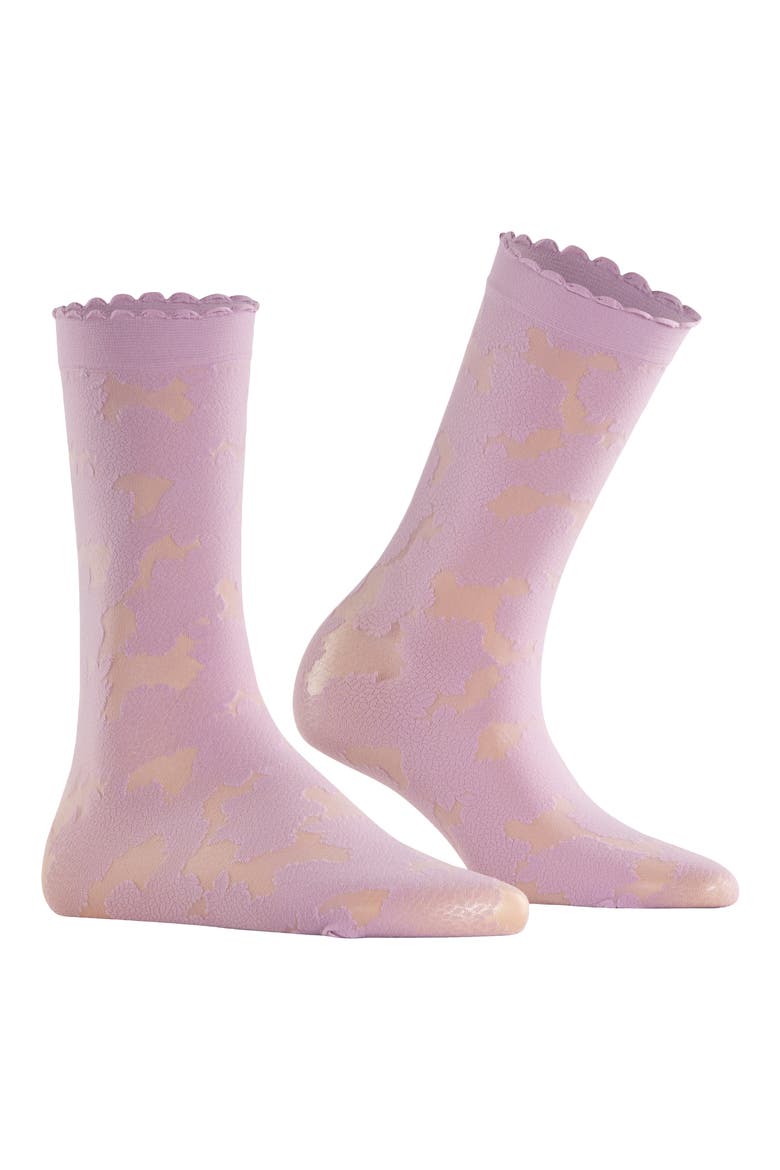 Hydrangea 20 Denier Dress Socks, Main, color, MISTY LILAC