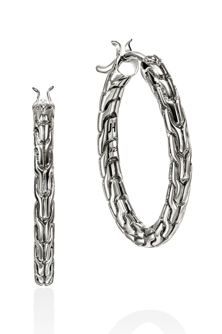 JH Essential Hoop Earrings, Main, color, SILVER