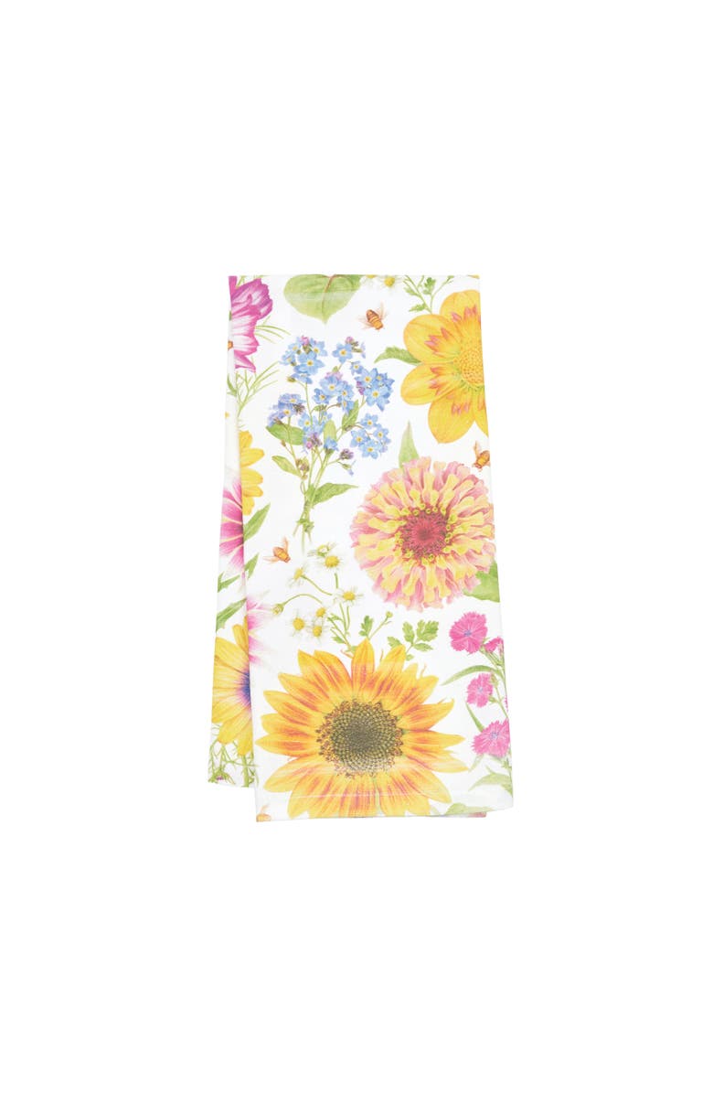 C&F Home Spring Blooms Sunflower Cotton Kitchen Dishtowel, Main, color, Orange