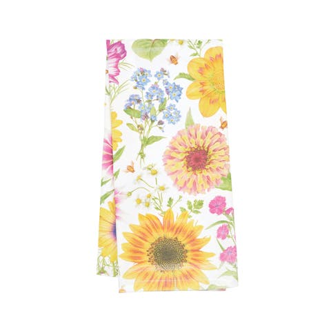 Spring Blooms Sunflower Cotton Kitchen Dishtowel