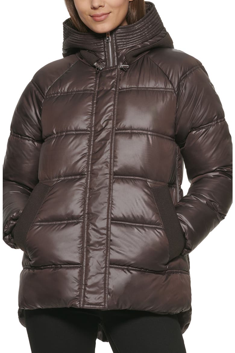 Cire Hooded Puffer Jacket, Alternate, color, CHOCOLATE