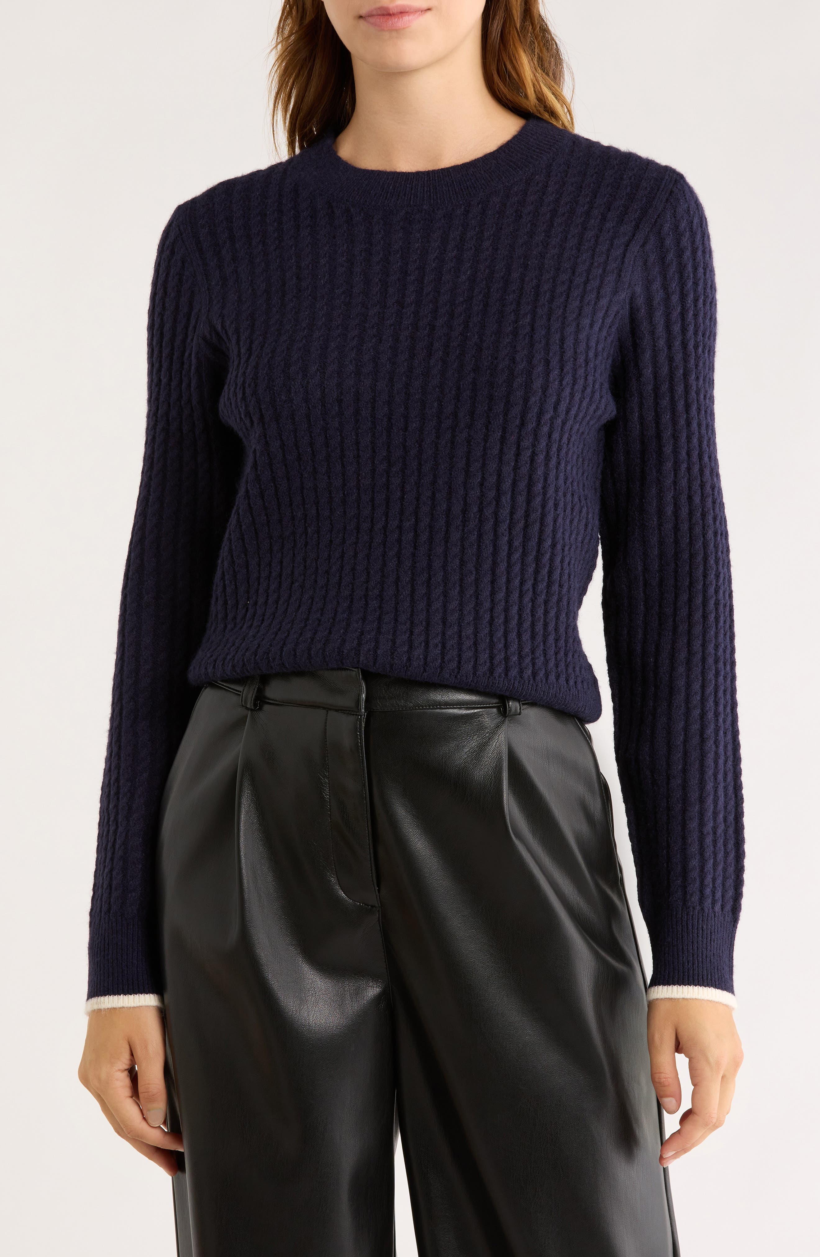 Elodie Mini Cable Knit Crop Sweater