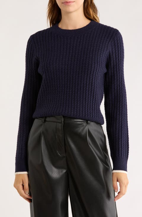 Mini Cable Knit Crop Sweater
