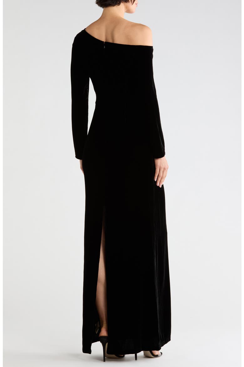 Seren Cutout Long Sleeve Maxi Dress, Alternate, color, BLACK