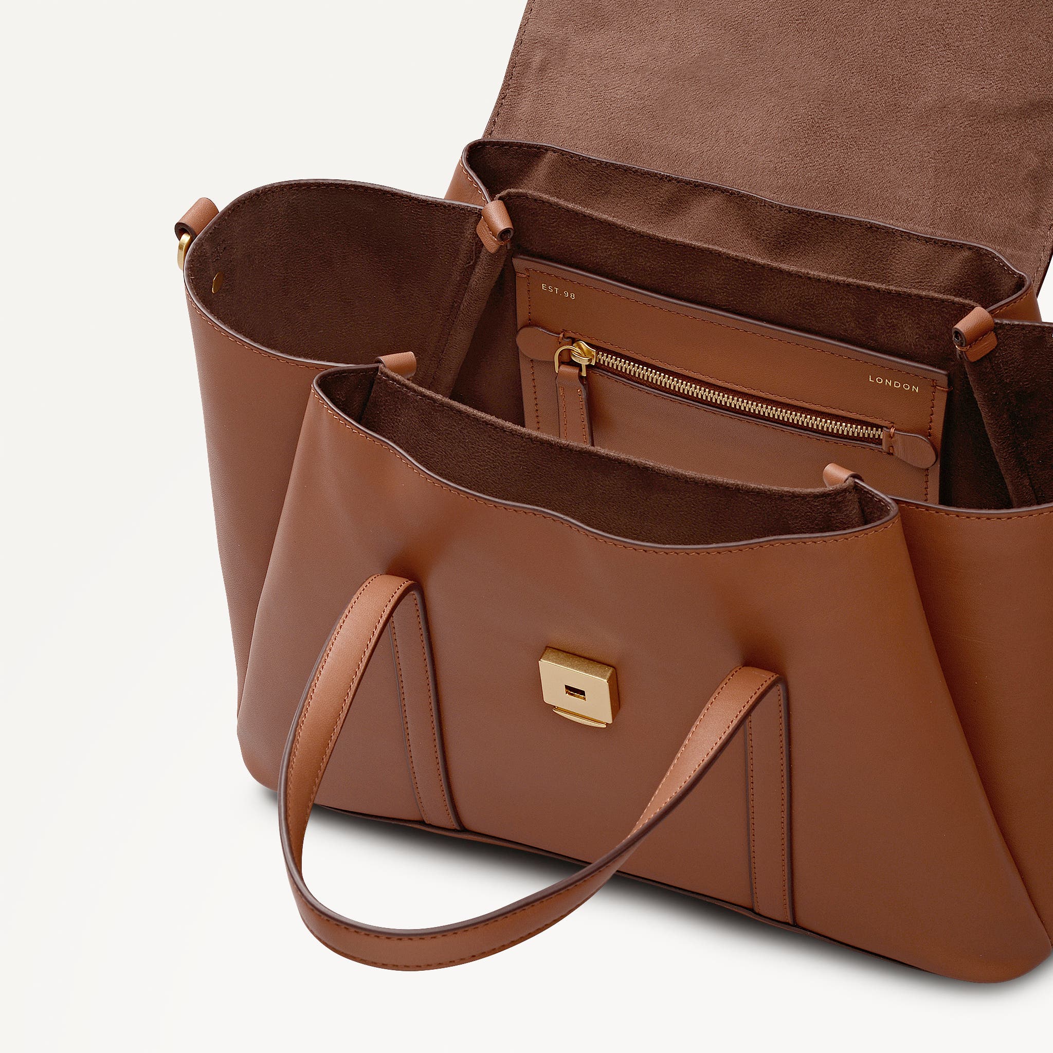 The Chancery Medium Flapover Satchel Bag, Alternate, color, Cognac