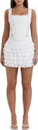 HOUSE OF CB Fifi Ruffle Eyelet Cotton Blend Miniskirt