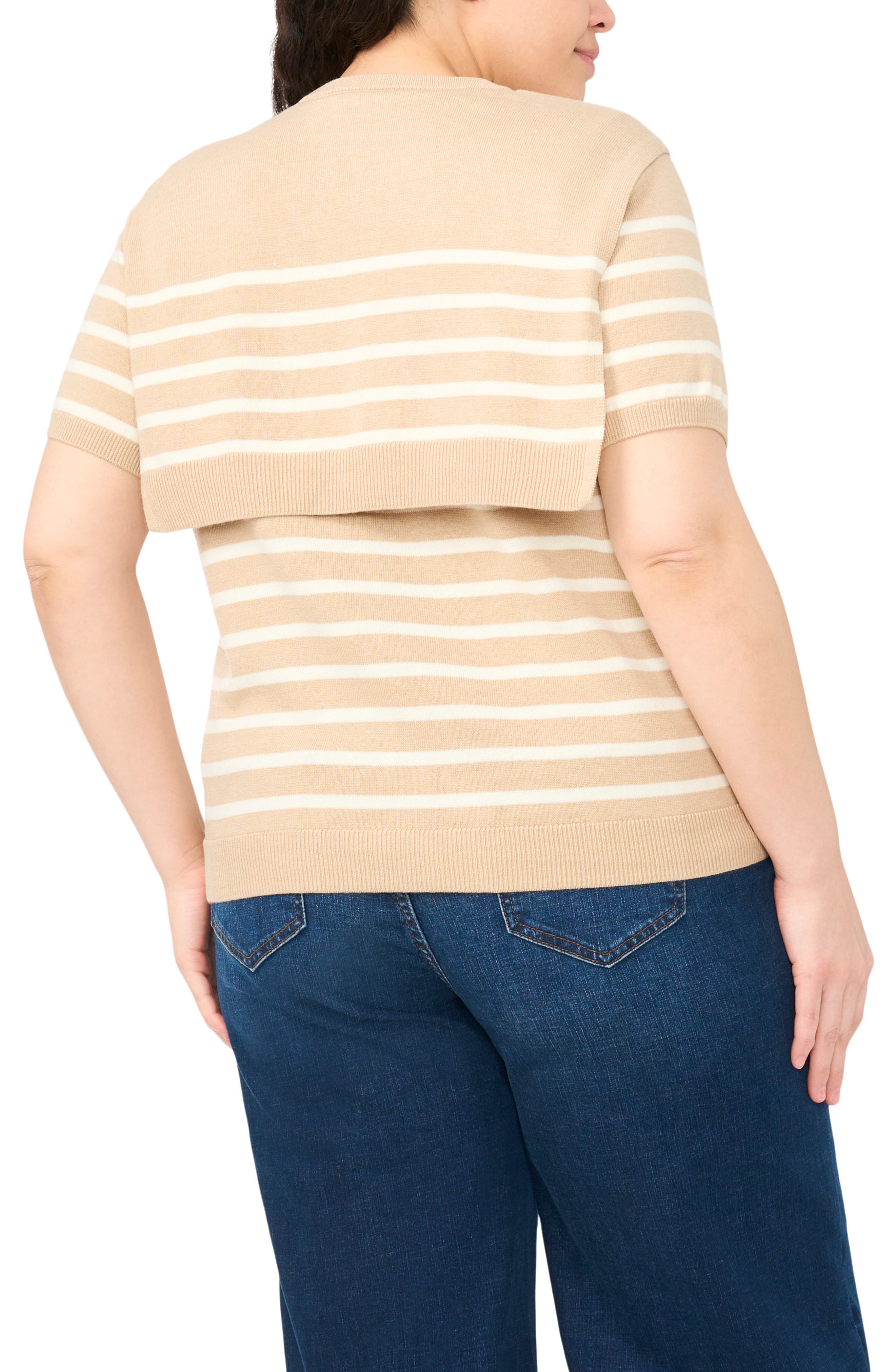 Shoulder Wrap Short Sleeve Sweater - image 4