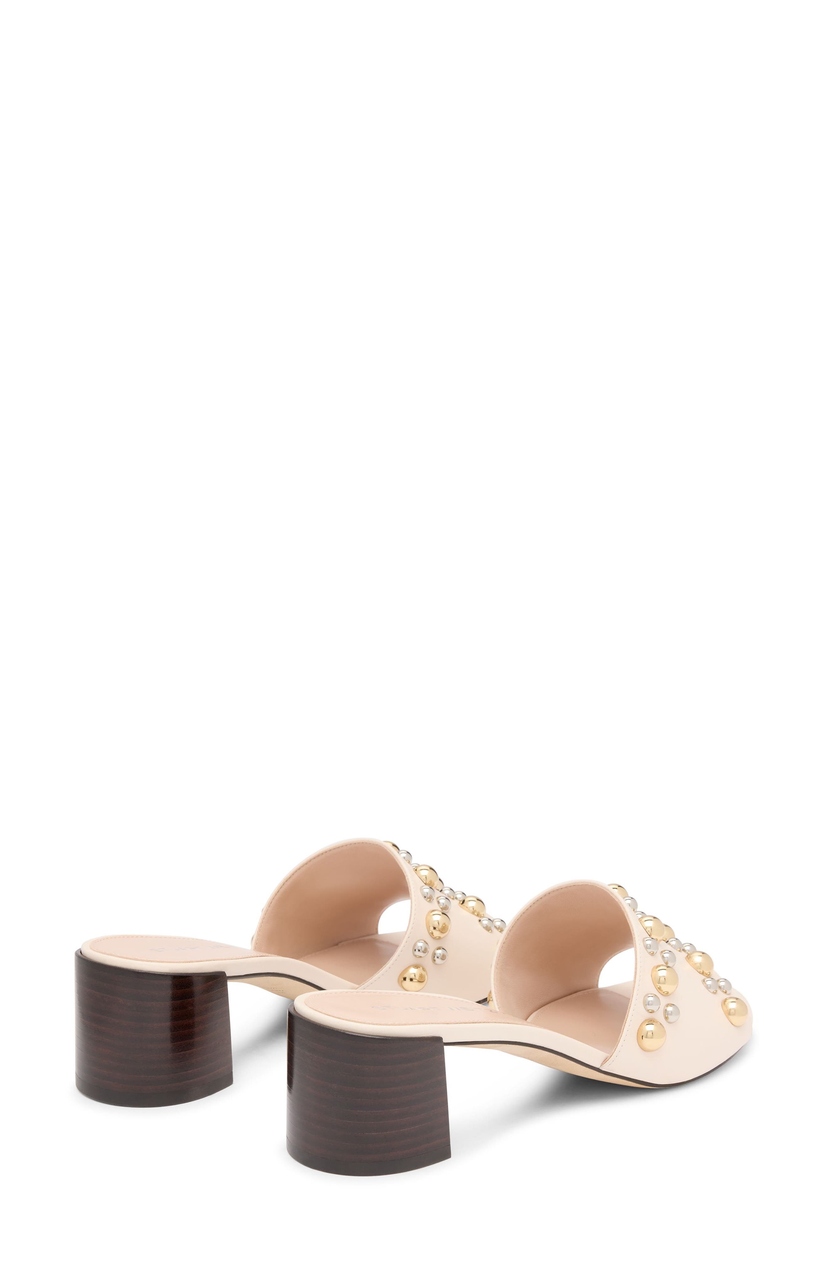 Perry Leather Slide Sandal, Alternate, color, LINEN