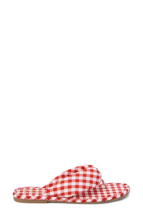 Beach By Matisse Gidget Red Gingham Flat Thong Sandals In Red Gingham