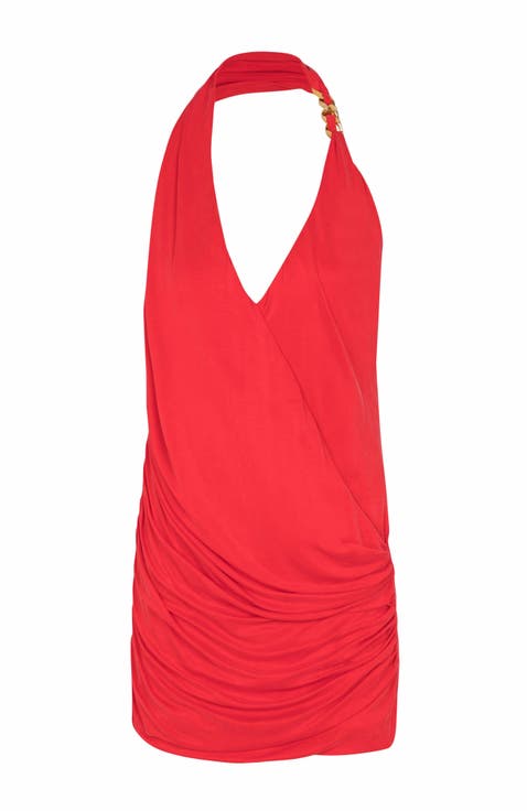 Draped Jersey Halterneck Dress