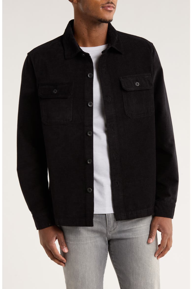 Corduroy Shirt Jacket, Main, color, BLACK