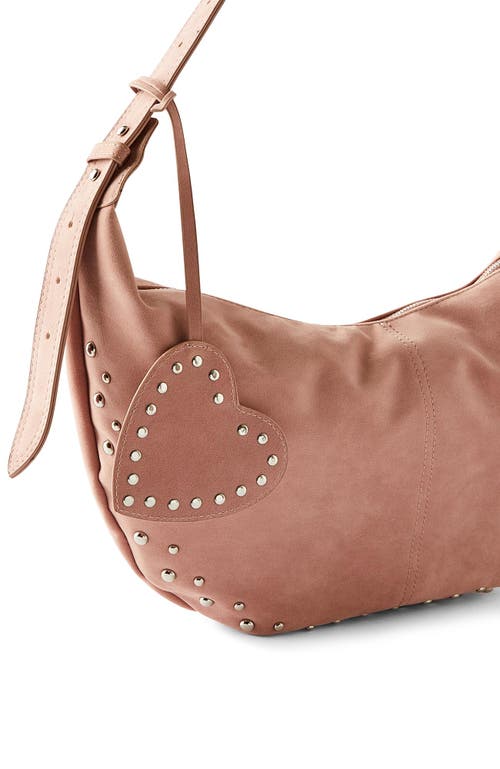 Rubi Shoes Gracie Collection Underarm Bag In Blush Pink Studs Heart