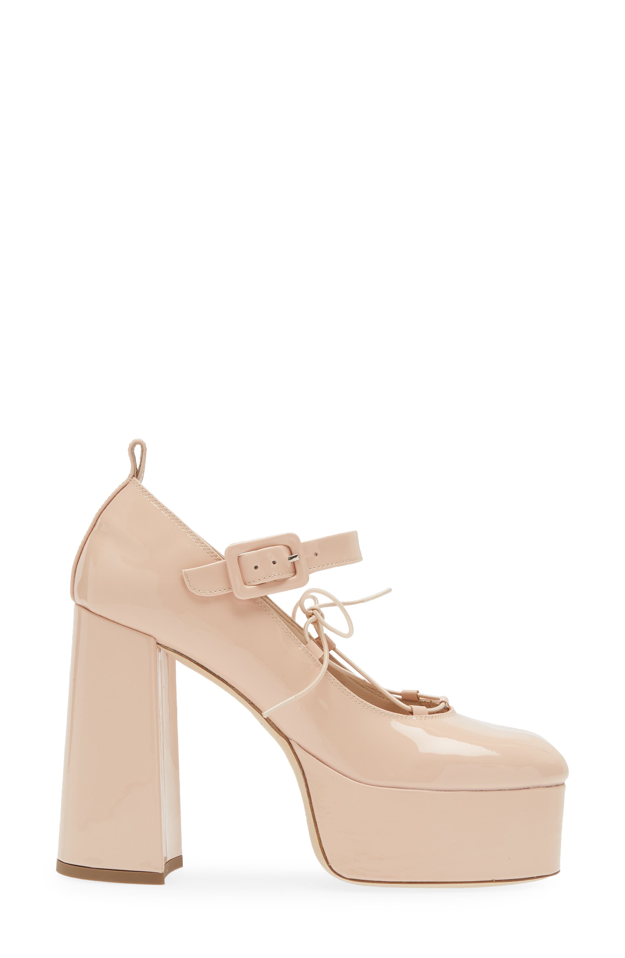 Simone Rocha Heart Toe Lace-Up Ballerina Mary Jane Platform Pump, Alternate, color, 