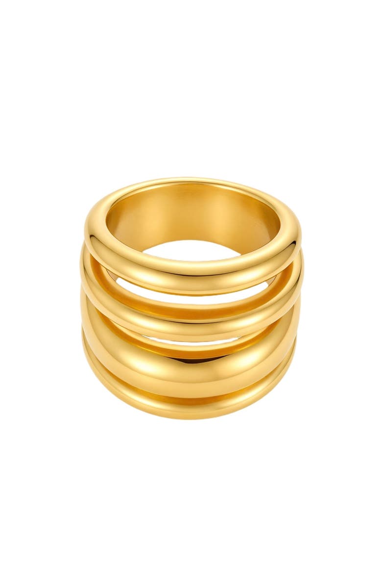18k Gold Plate Multi-Band Ring, Alternate, color, GOLD
