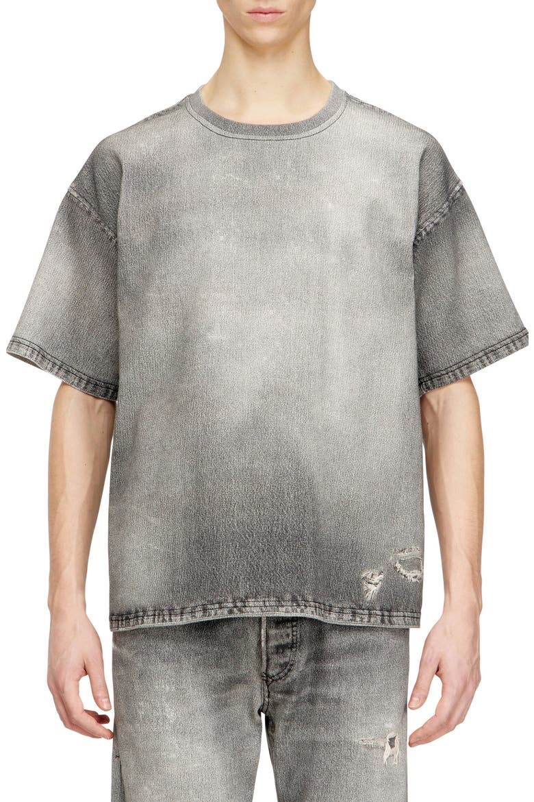 D-Box Oversize Jogg Denim T-Shirt, Main, color, BLACK/ DENIM