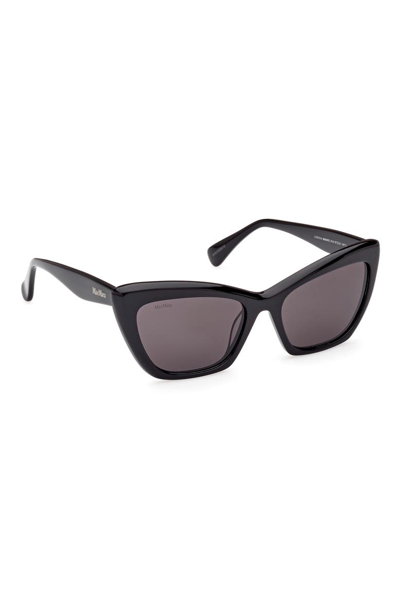 57mm Cat Eye Sunglasses, Alternate, color, SHINY BLACK / SMOKE