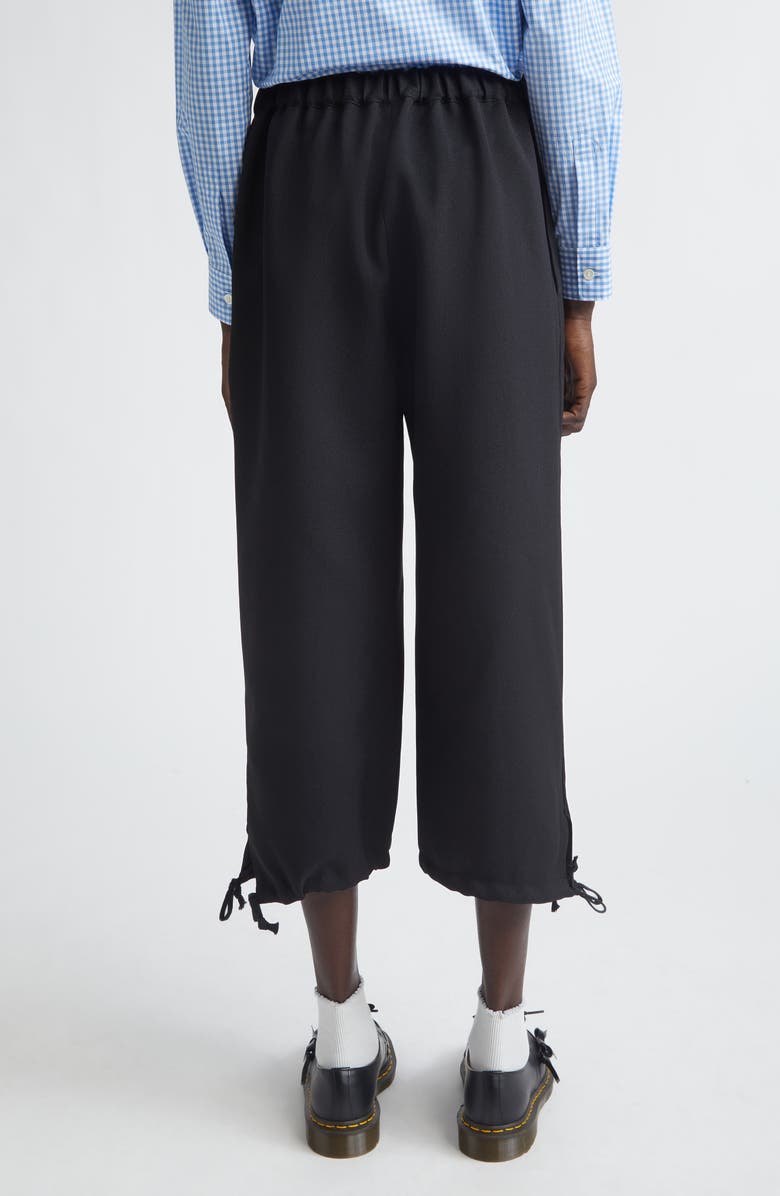 Comme des Garçons Girl Crop Gabardine Wide Leg Pants, Alternate, color, Black